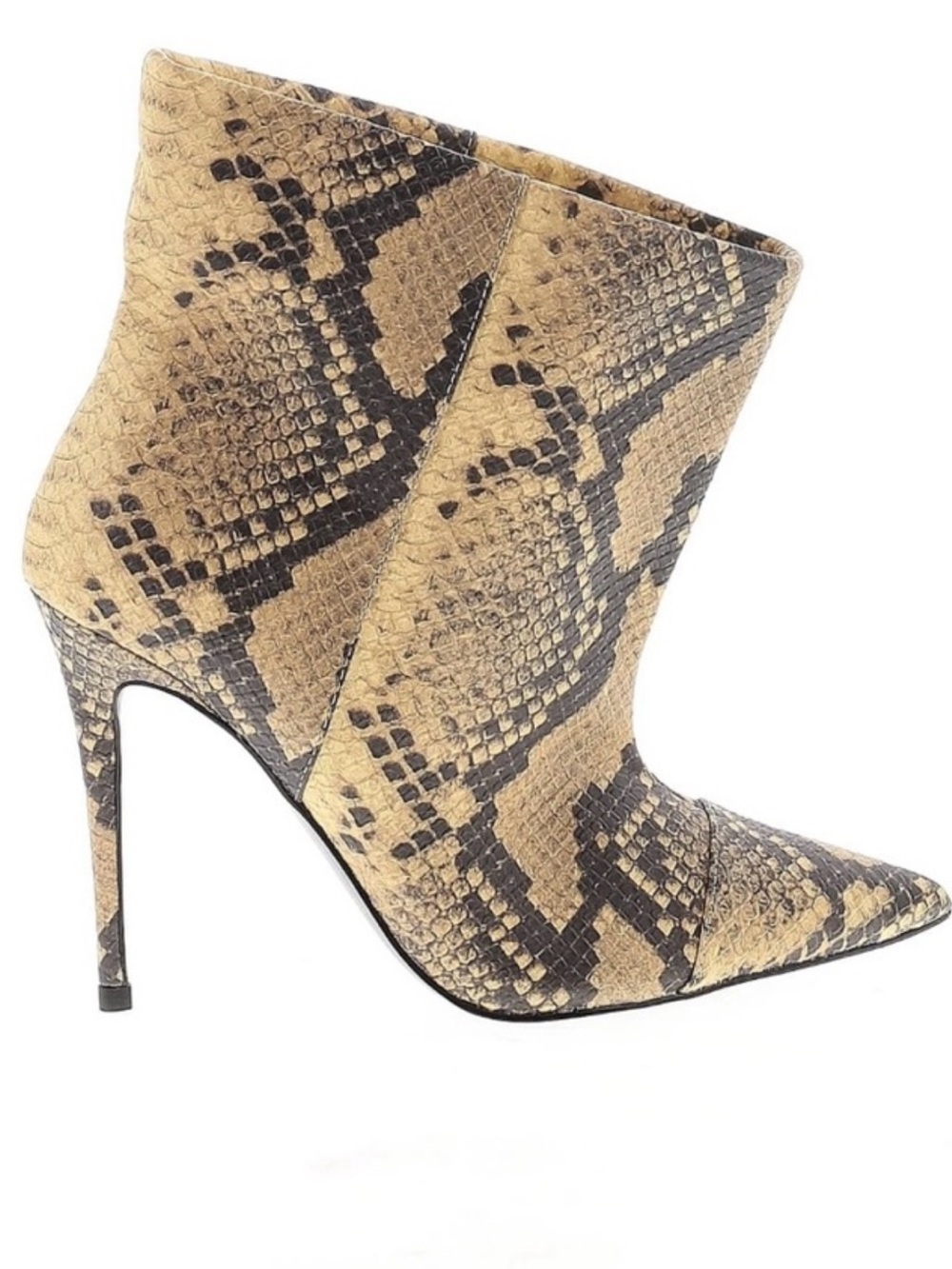 Good American Slouchy Snakeskin Stiletto Ankle Boots - Size 7 NWOT